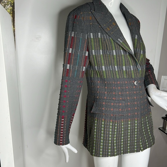 Kevan Hall Sz 10 Fitted Gray Wool With Some Stetch Blazer Jacket Made in USA - Picture 5 of 12